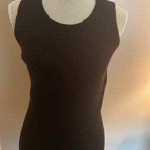 Black sleeveless knit tank